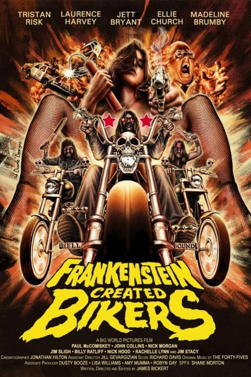 Frankenstein Created Bikers Póster